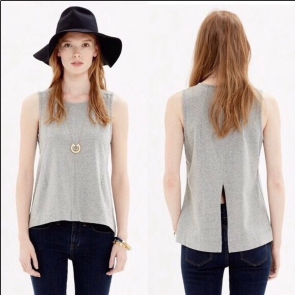MADEWELL Split-Back A-line Tank Gray Size Small